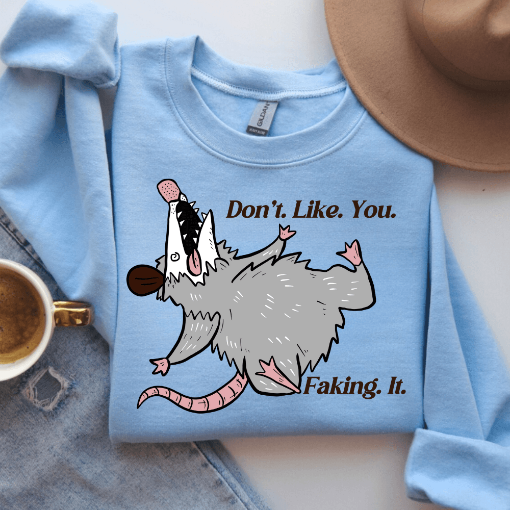 Opossum Sweatshirt, Possum sweatshirt, Meme gift, Vintage Sweatshirt , Gift for her, Opossum lover, Funny Sweatshirt, Mental Health Sweatshirt - iheartgiftcart