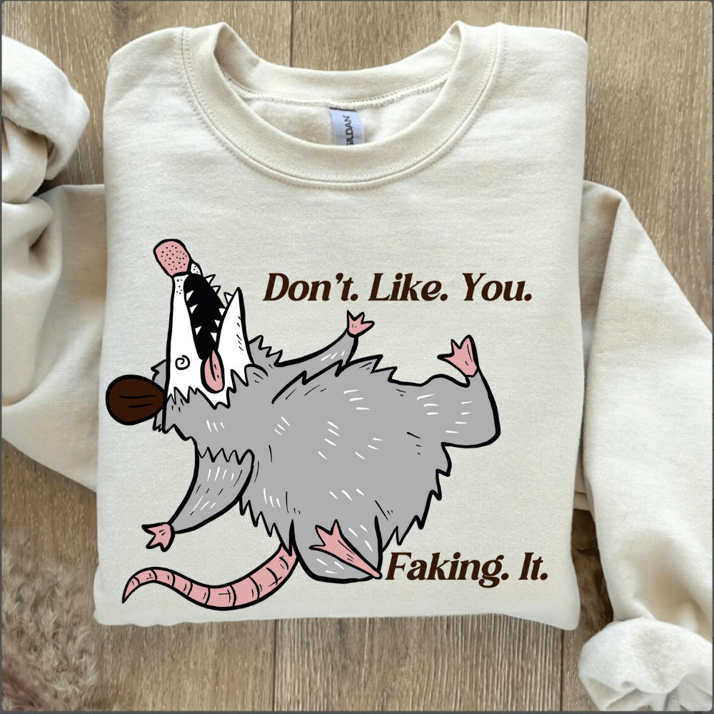 Opossum Sweatshirt, Possum sweatshirt, Meme gift, Vintage Sweatshirt , Gift for her, Opossum lover, Funny Sweatshirt, Mental Health Sweatshirt - iheartgiftcart