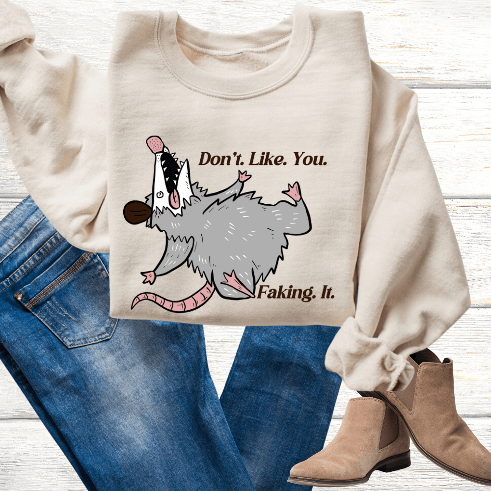 Opossum Sweatshirt, Possum sweatshirt, Meme gift, Vintage Sweatshirt , Gift for her, Opossum lover, Funny Sweatshirt, Mental Health Sweatshirt - iheartgiftcart