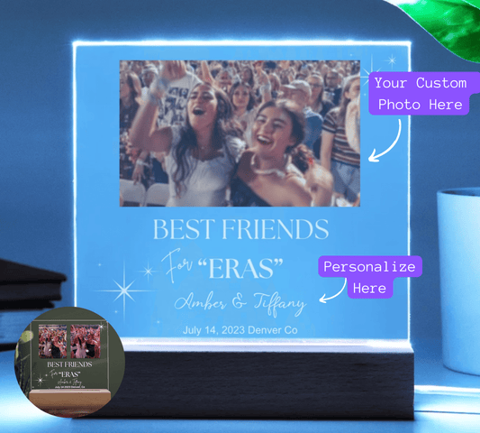 Personalized Eras Best Friends Gift Memory Picture Plaque, Custom Concert Photo, Gift for Swiftie, Gift for Best Friend from Best Friend - iheartgiftcart