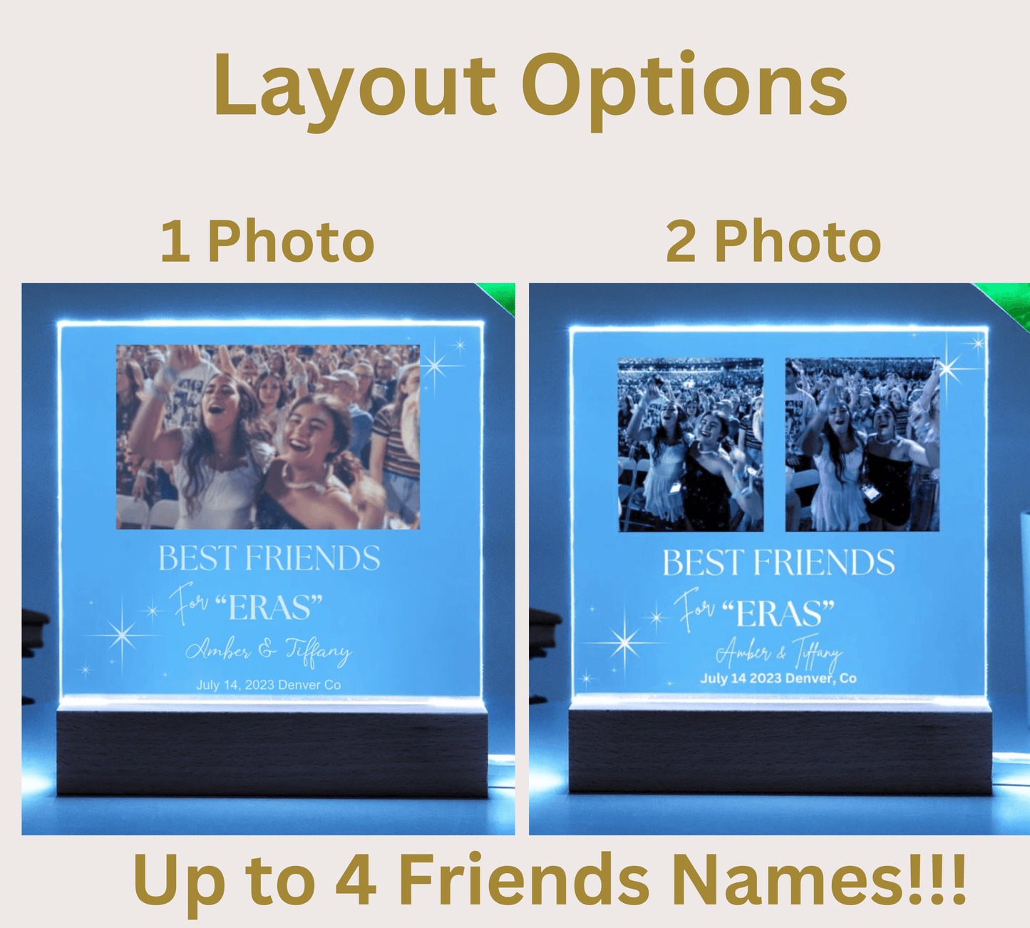 Personalized Eras Best Friends Gift Memory Picture Plaque, Custom Concert Photo, Gift for Swiftie, Gift for Best Friend from Best Friend - iheartgiftcart