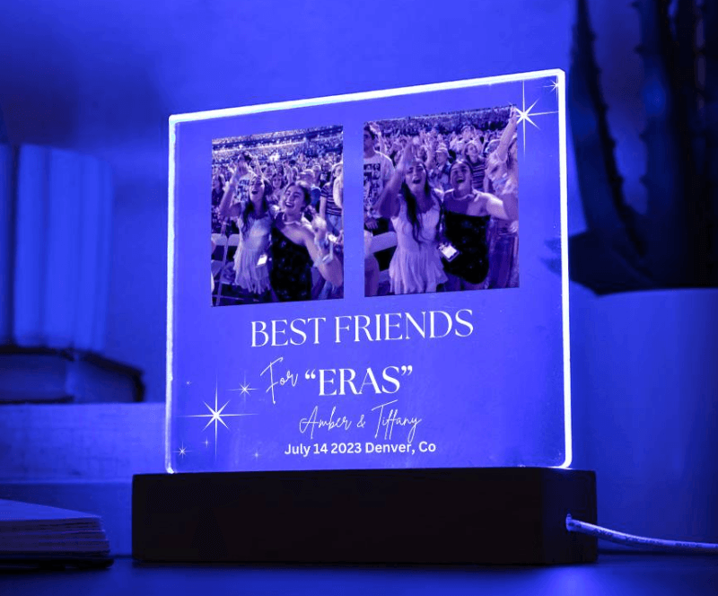 Personalized Eras Best Friends Gift Memory Picture Plaque, Custom Concert Photo, Gift for Swiftie, Gift for Best Friend from Best Friend - iheartgiftcart