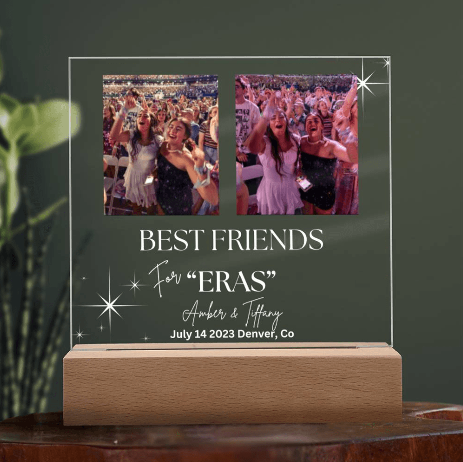 Personalized Eras Best Friends Gift Memory Picture Plaque, Custom Concert Photo, Gift for Swiftie, Gift for Best Friend from Best Friend - iheartgiftcart