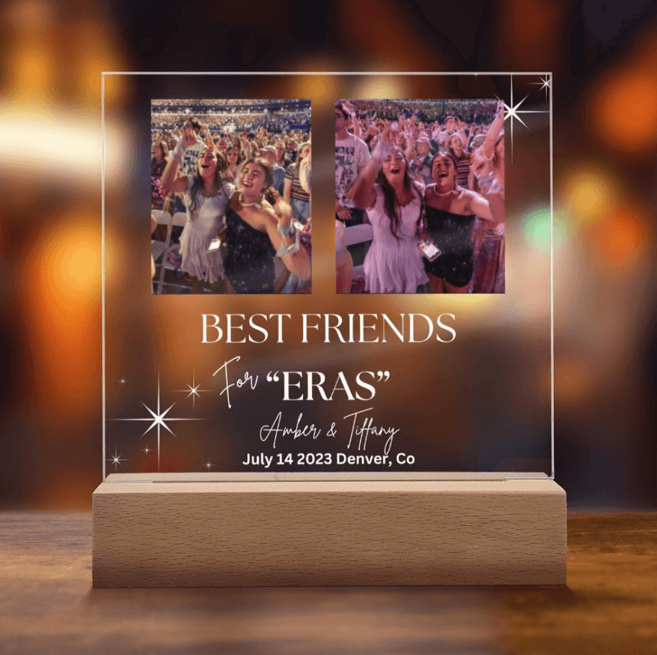 Personalized Eras Best Friends Gift Memory Picture Plaque, Custom Concert Photo, Gift for Swiftie, Gift for Best Friend from Best Friend - iheartgiftcart