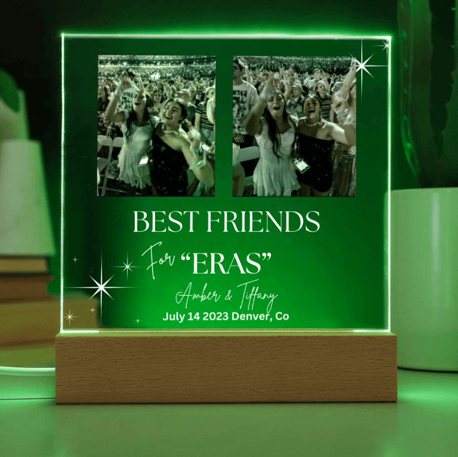 Personalized Eras Best Friends Gift Memory Picture Plaque, Custom Concert Photo, Gift for Swiftie, Gift for Best Friend from Best Friend - iheartgiftcart