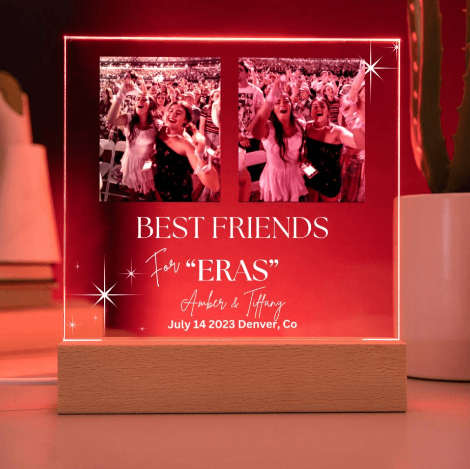 Personalized Eras Best Friends Gift Memory Picture Plaque, Custom Concert Photo, Gift for Swiftie, Gift for Best Friend from Best Friend - iheartgiftcart