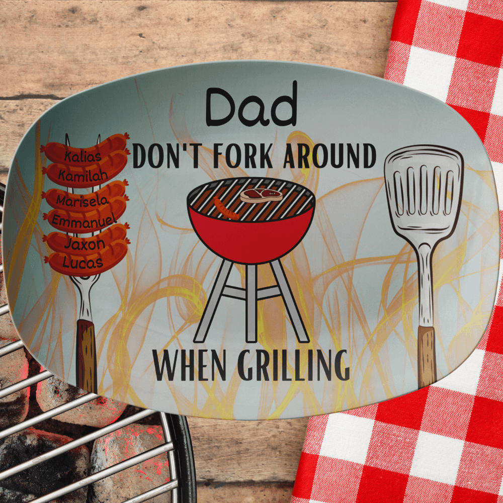 Personalized Grill Platter- Fork| Sausage Links - iheartgiftcart