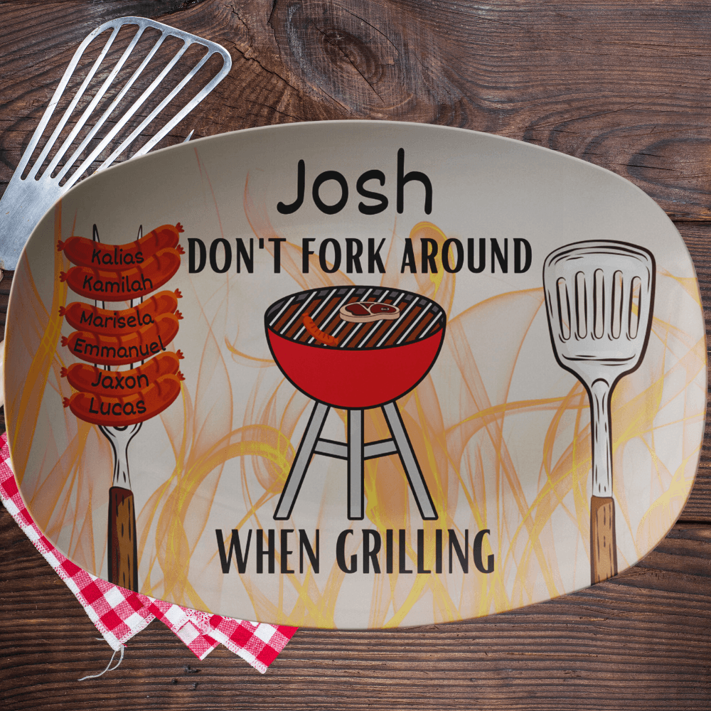 Personalized Grill Platter- Fork| Sausage Links - iheartgiftcart