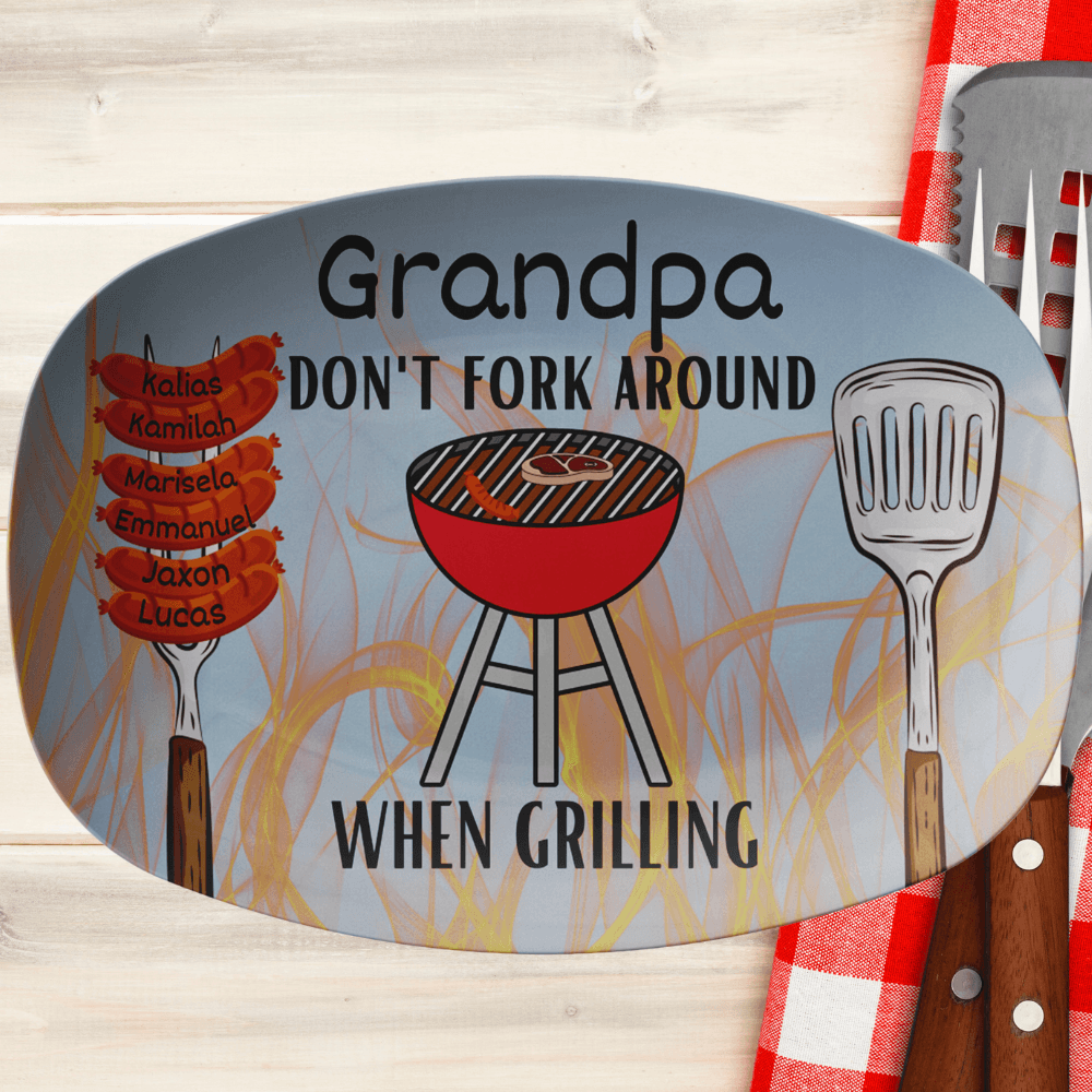 Personalized Grill Platter- Fork| Sausage Links - iheartgiftcart