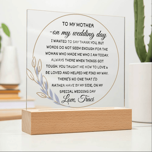 Personalized Mother of the Bride Gift - On my wedding day -Keepsake - Gift for mom from daughter - iheartgiftcart