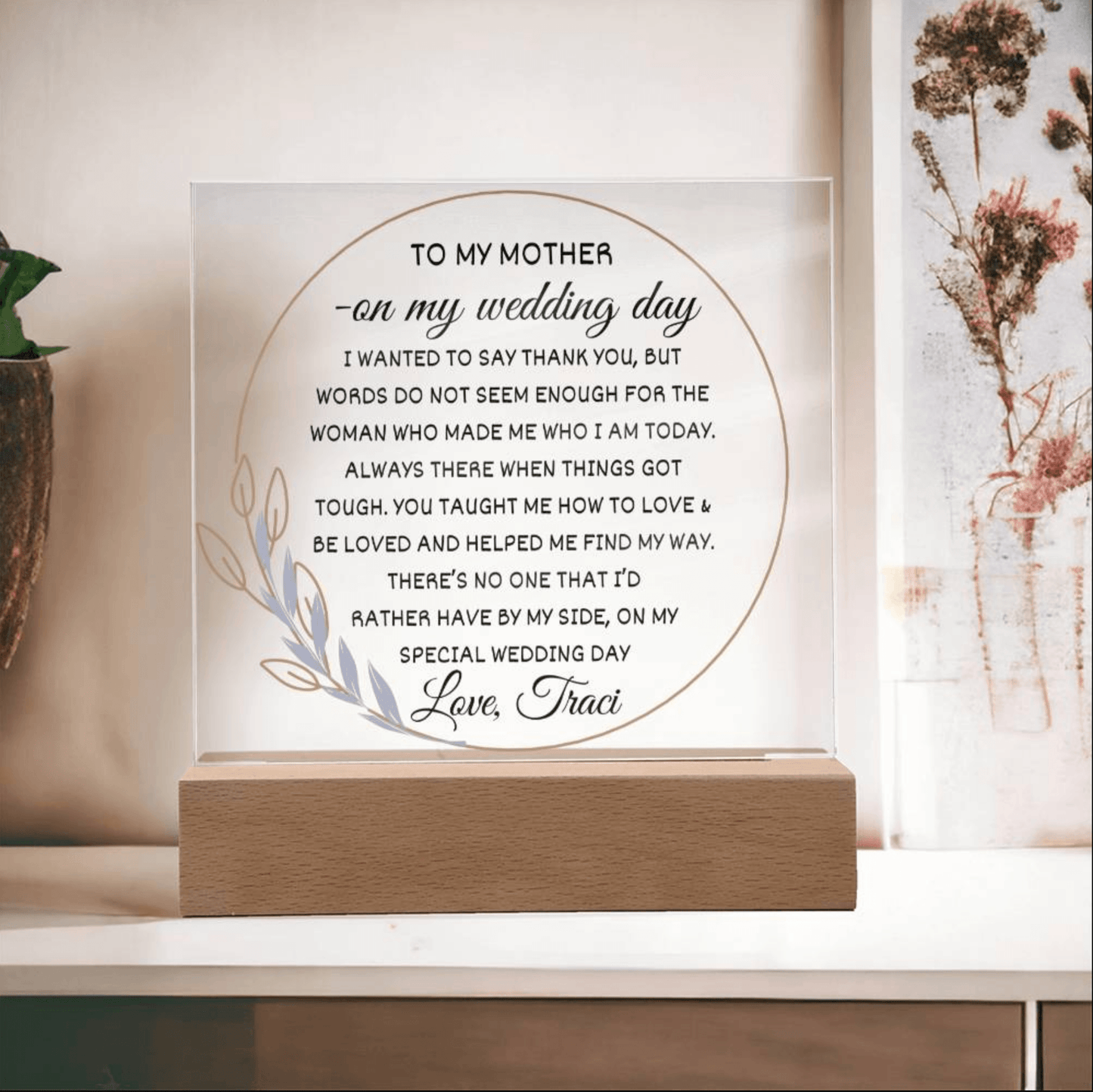 Personalized Mother of the Bride Gift - On my wedding day -Keepsake - Gift for mom from daughter - iheartgiftcart