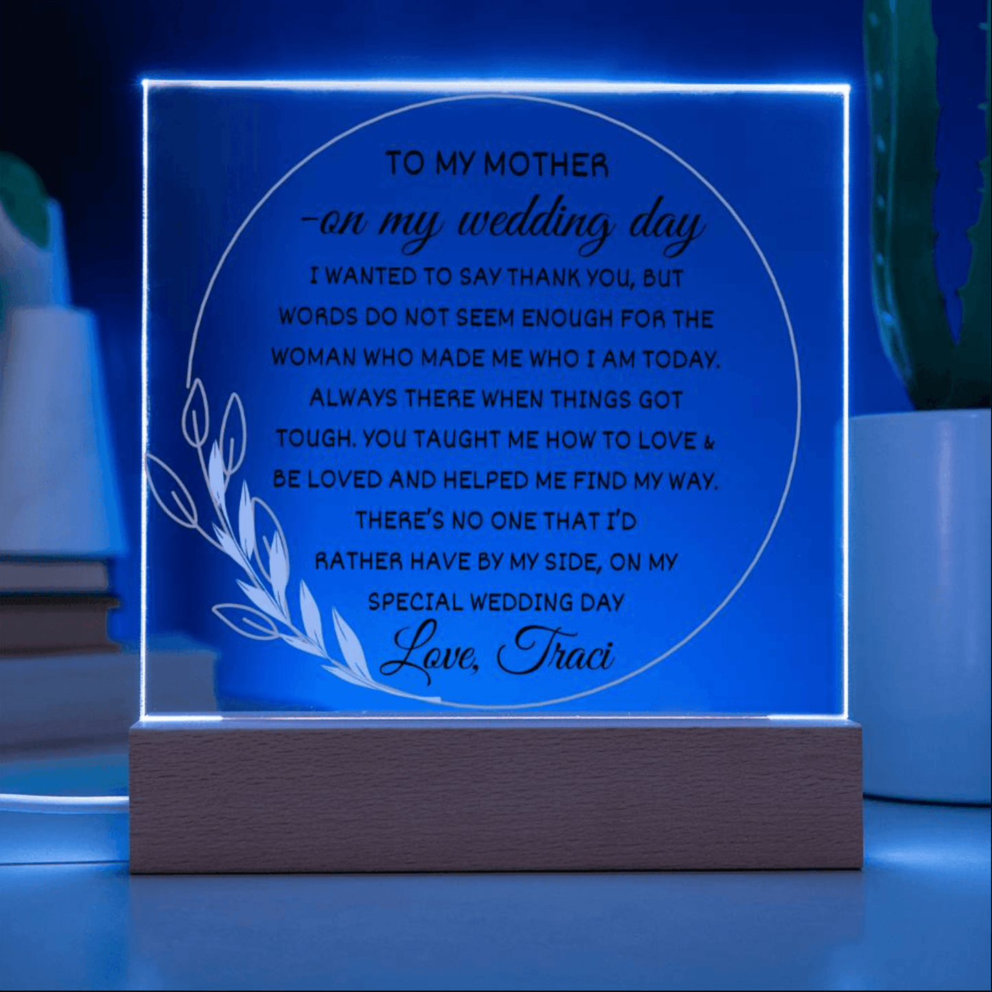 Personalized Mother of the Bride Gift - On my wedding day -Keepsake - Gift for mom from daughter - iheartgiftcart