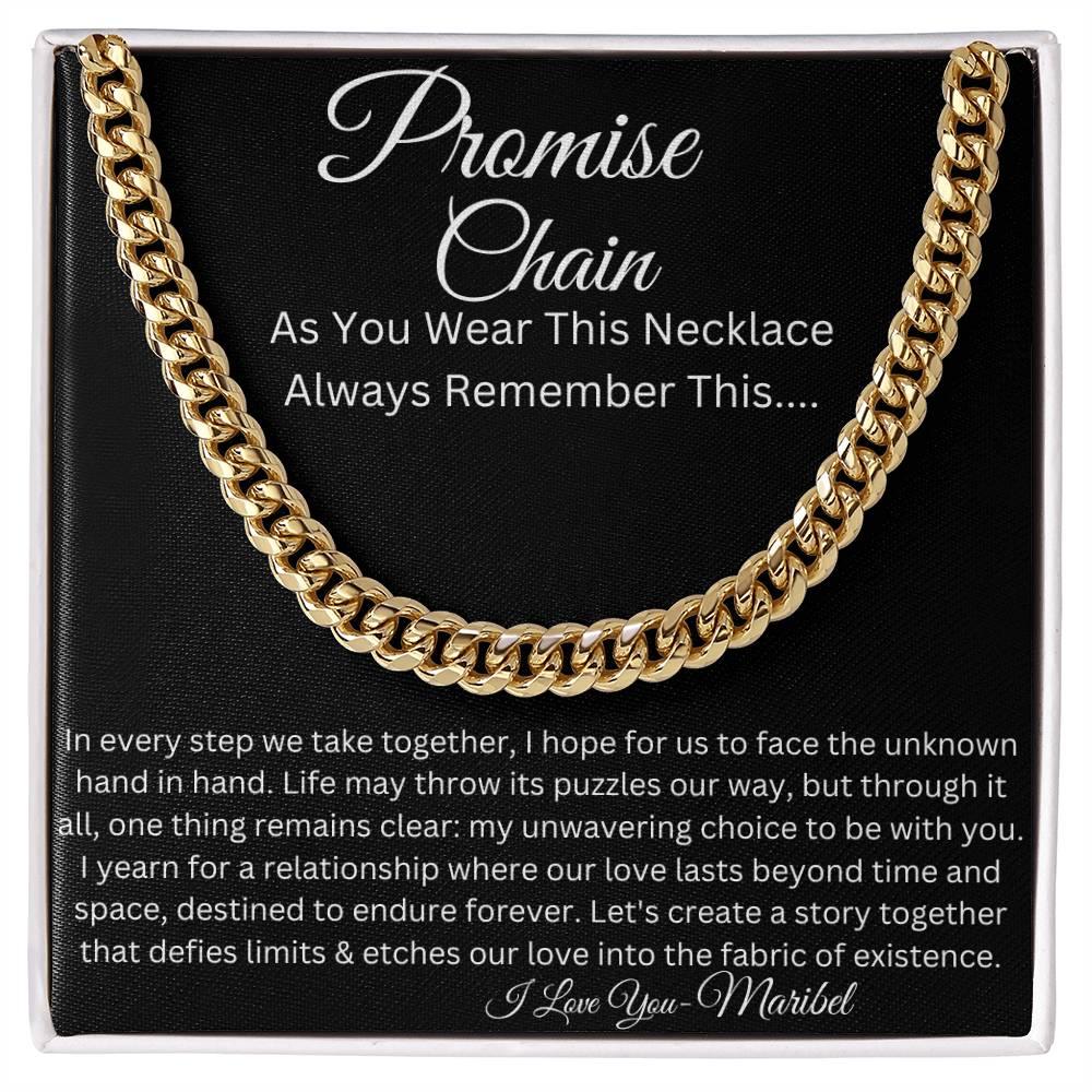 Personalized Promise Chain, Promise Gift For Him, Promise Necklace For Him, Boyfriend Promise Necklace, Gift For Boyfriend, Boyfriend Birthday Gift, Guy Valentine Gift, Couples Gift - iheartgiftcart