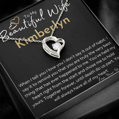 Personalized Wife Necklace, Until Death Do Us Part, Anniversary Gift, Valentine for her, Wife from Husband - iheartgiftcart