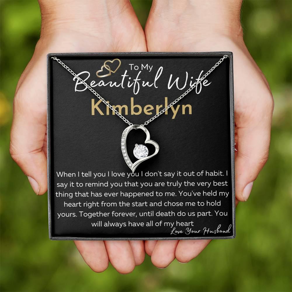 Personalized Wife Necklace, Until Death Do Us Part, Anniversary Gift, Valentine for her, Wife from Husband - iheartgiftcart