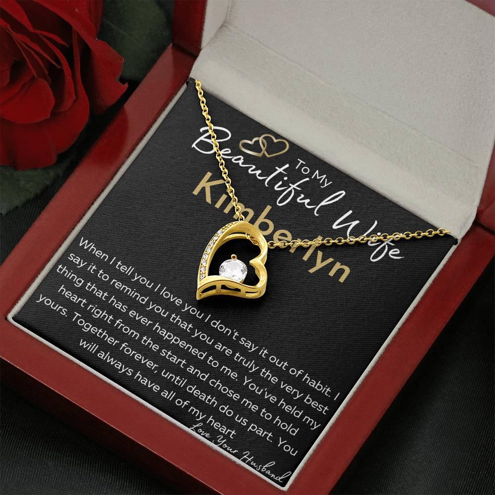 Personalized Wife Necklace, Until Death Do Us Part, Anniversary Gift, Valentine for her, Wife from Husband - iheartgiftcart