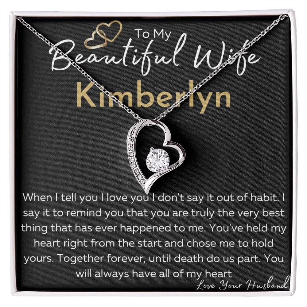 Personalized Wife Necklace, Until Death Do Us Part, Anniversary Gift, Valentine for her, Wife from Husband - iheartgiftcart