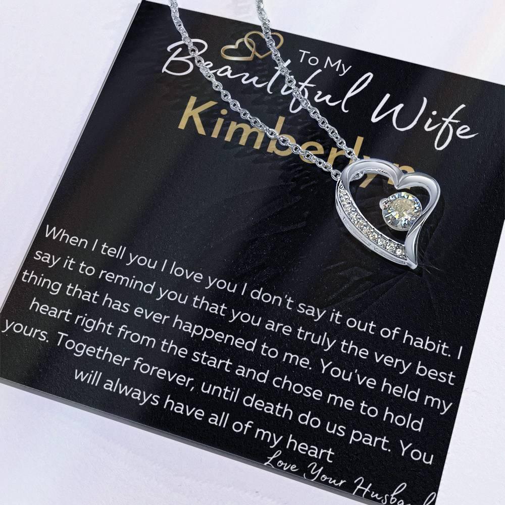 Personalized Wife Necklace, Until Death Do Us Part, Anniversary Gift, Valentine for her, Wife from Husband - iheartgiftcart