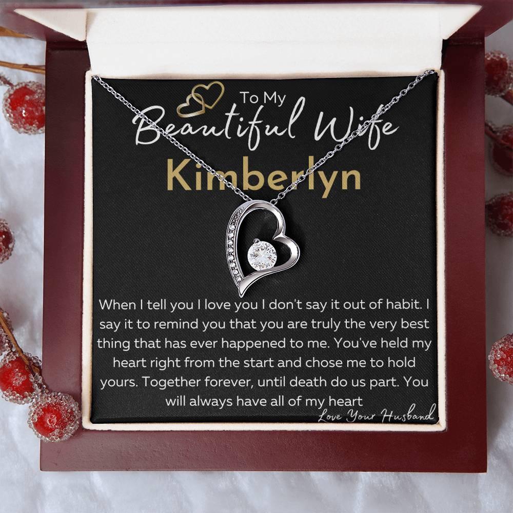 Personalized Wife Necklace, Until Death Do Us Part, Anniversary Gift, Valentine for her, Wife from Husband - iheartgiftcart