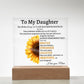 To My Daughter Acrylic Plaque Gift from Mom,Keepsake, Graduation Presents for Daughters, Daughter Birthday Gift from Mom, Christmas Gift for Daughter."Sunflower" Daughter - iheartgiftcart