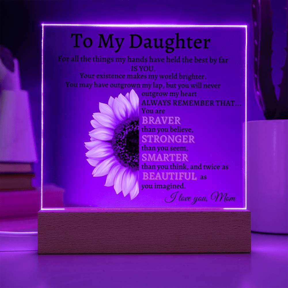 To My Daughter Acrylic Plaque Gift from Mom,Keepsake, Graduation Presents for Daughters, Daughter Birthday Gift from Mom, Christmas Gift for Daughter."Sunflower" Daughter - iheartgiftcart