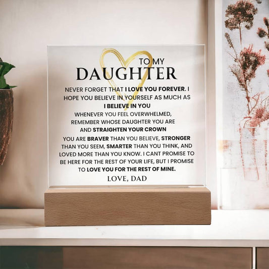 To My Daughter- Keepsake "Never Forget That I love You", Love Dad - iheartgiftcart