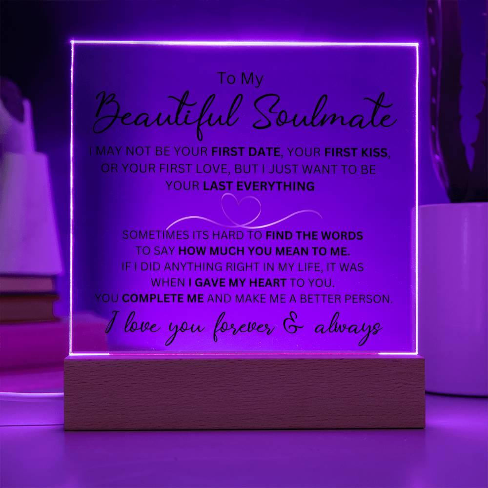 To My Soulmate-I Love You-Acrylic Plaque - iheartgiftcart